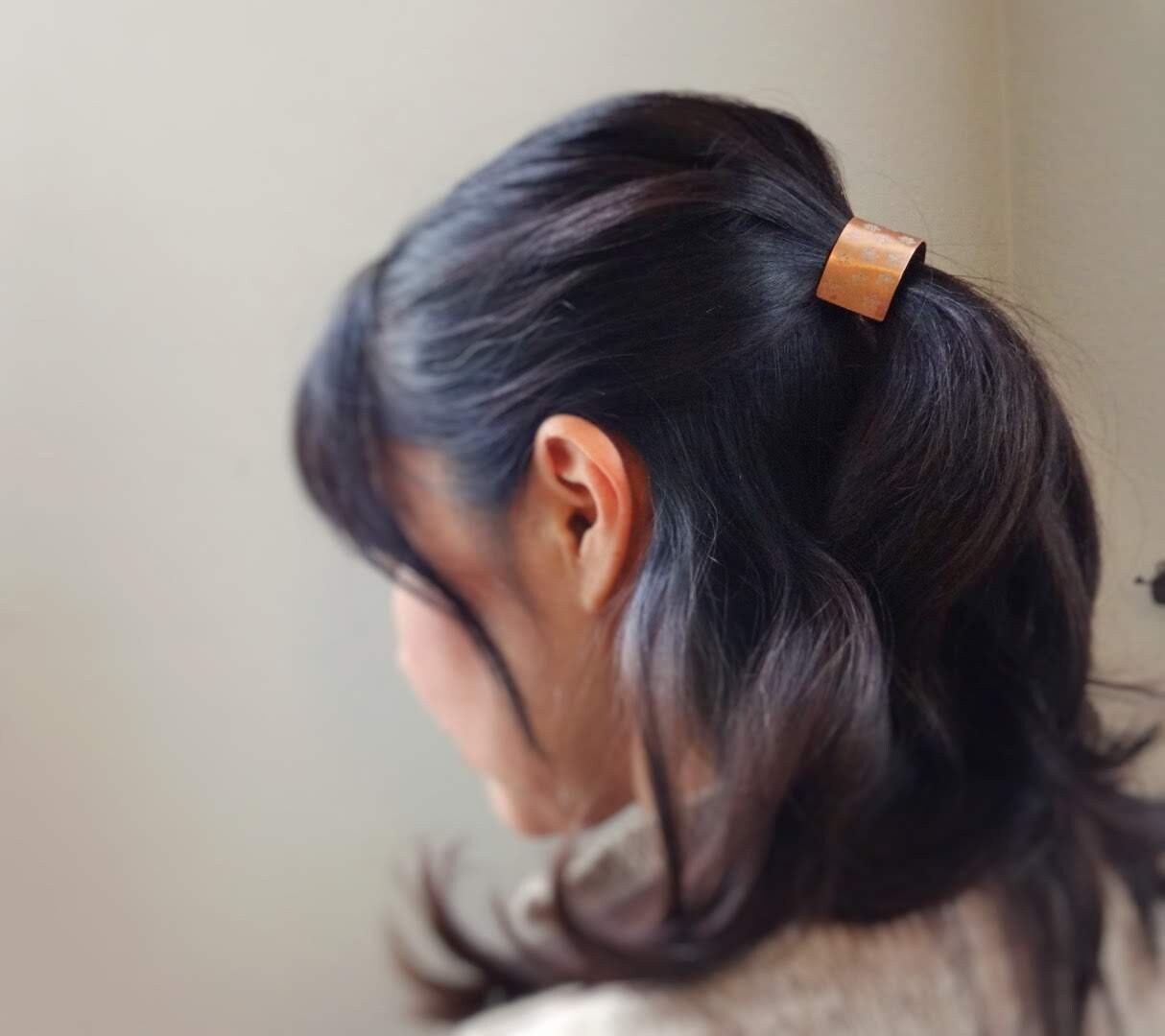 Copper Ponytail Cuff Metal Hair Cuff Rustic Hair Tie Etsy