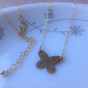 Simple Gold Butterfly Necklace, Everyday Butterfly Jewelry Gift