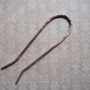 Simple Copper Hair Fork, Hair Pin For Long Hair, Thick Hair Bun Holder