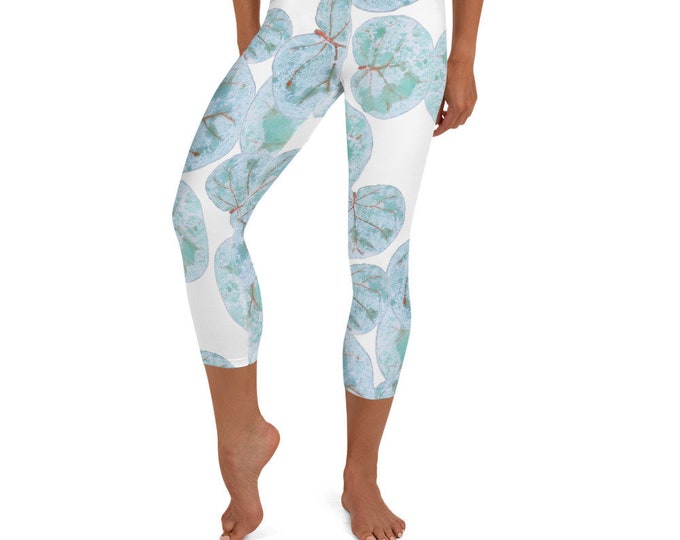 Yoga Capri Leggings Sea Grape Print