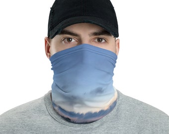 Mens Adjustable Drawstring Neck Gaiter Micro-Fleece Face Mask UPF