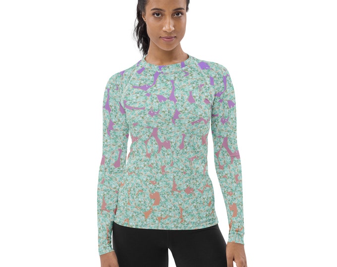 Women's Rash Guard Tropical Leaf Print