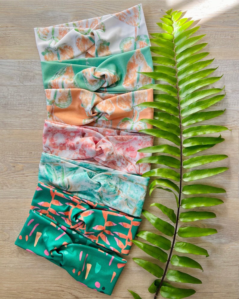 Turban Headband Tropical Prints Made From Organic Cotton/ Buy Two And Save /2 For 26 image 2