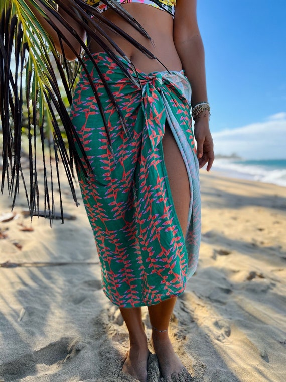 Sexy Tropical Printing Bikini Sarong Beach Cover up Batik Swimwear