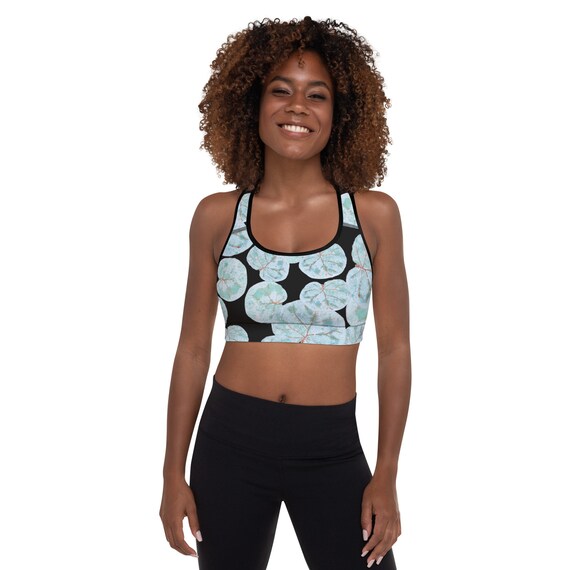 Sujetador deportivo con relleno para mujer estampado de uvas marinas negro Etsy Espana