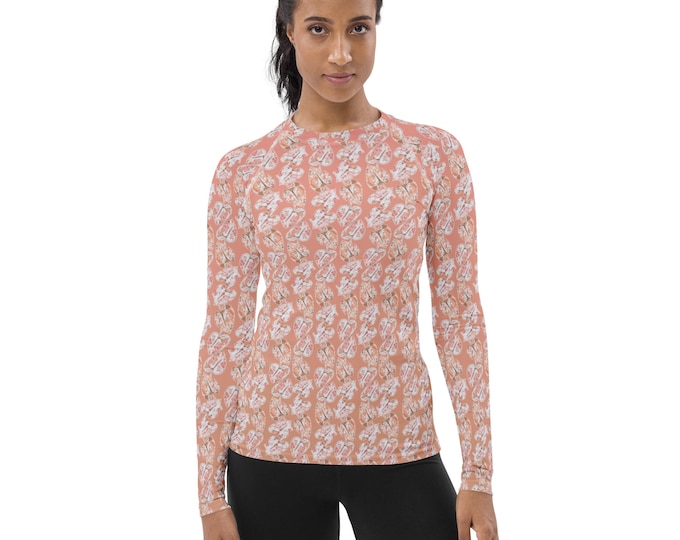 Women's Rash Guard Peach Fuzz Floral Print