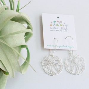 Air Plant Tillandsia Xerographica Silver Lightweight Earrings | Style 2