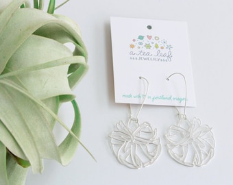 Air Plant Tillandsia Xerographica Silver Tone Lightweight Earrings | Style 2