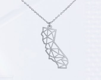 California State Geometric Silver Tone Lightweight Necklace