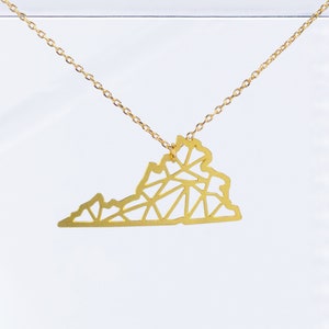 Virginia State Geometric Lightweight Necklace | Grad gift idea
