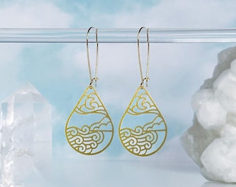 Moon Ocean Lightweight Earrings | Rachel Beyer Illustration x A Tea Leaf Jewelry Collaboration