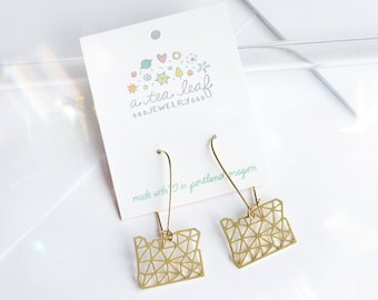 Oregon State Geometric Gold Tone Lightweight Earrings