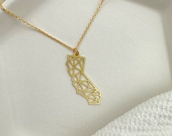 California State Geometric Gold Lightweight Necklace