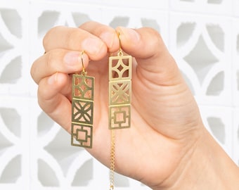 Retro Breeze Blocks Earrings | Mid-century modern architecture design