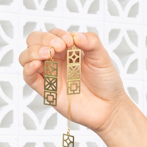 Retro Breeze Blocks Earrings | Mid-century modern architecture design