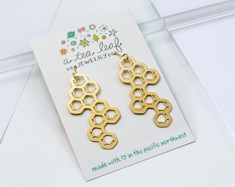 Honeycomb Lightweight Statement Earrings | Large | Valentine's Day Gift Idea