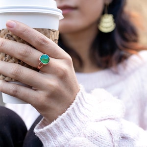 Changing Color Mood Stone Ring. Gift for her. Minimalist Ring. Handmade jewelry.