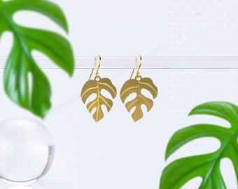 Mini Monstera Leaf Lightweight Earrings | Rhaphidophora Tetrasperma