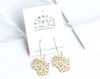 Wisconsin State Geometric Lightweight Earrings