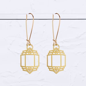 Art Deco Lantern Lightweight Earrings. Gift for her.