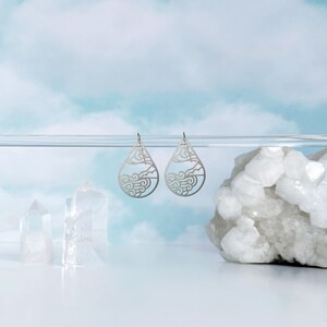 Moon Ocean Lightweight Earrings Rachel Beyer Illustration x A Tea Leaf Jewelry Collaboration Stainless S Short