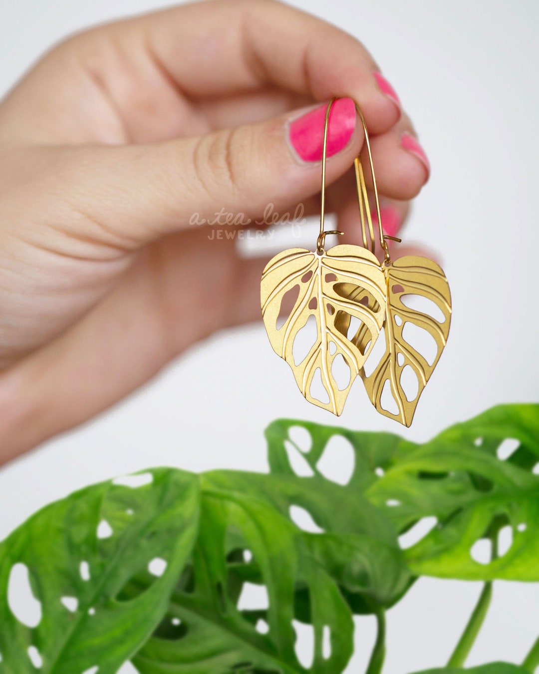 Monstera Adansonii Leaf Earrings | ATL-E-248