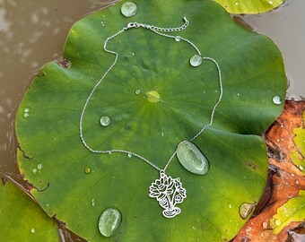Lotus Lightweight Statement Necklace | Gold or Silver