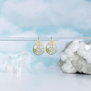 Sun Mountain Lightweight Earrings Rachel Beyer Illustration x A Tea Leaf Jewelry Collaboration image 3