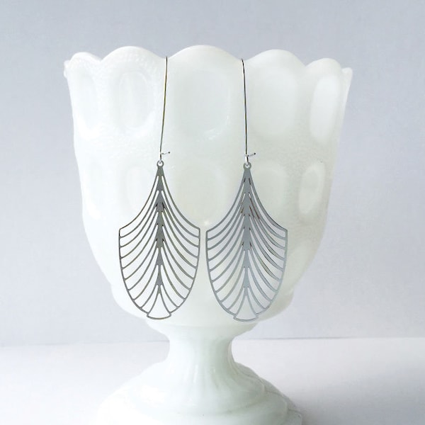 Art Deco Leaf Lightweight Earrings
