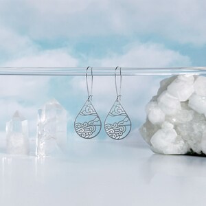 Moon Ocean Lightweight Earrings Rachel Beyer Illustration x A Tea Leaf Jewelry Collaboration Stainless S Long