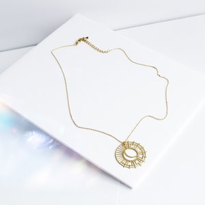 Sun and Moon Gold Tone Lightweight Necklace image 6