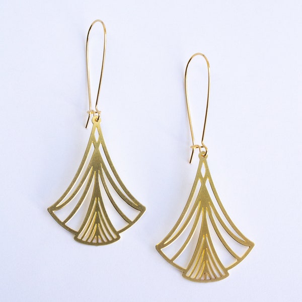 Art Nouveau Triangles Lightweight Dangle Earrings