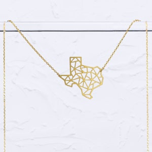 Texas State Geometric Lightweight Necklace | Grad gift idea