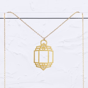 Art Deco Lantern Lightweight Necklace