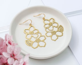 Cherry Blossom Lightweight Statement Earrings | Handmade Spring Sakura Jewelry