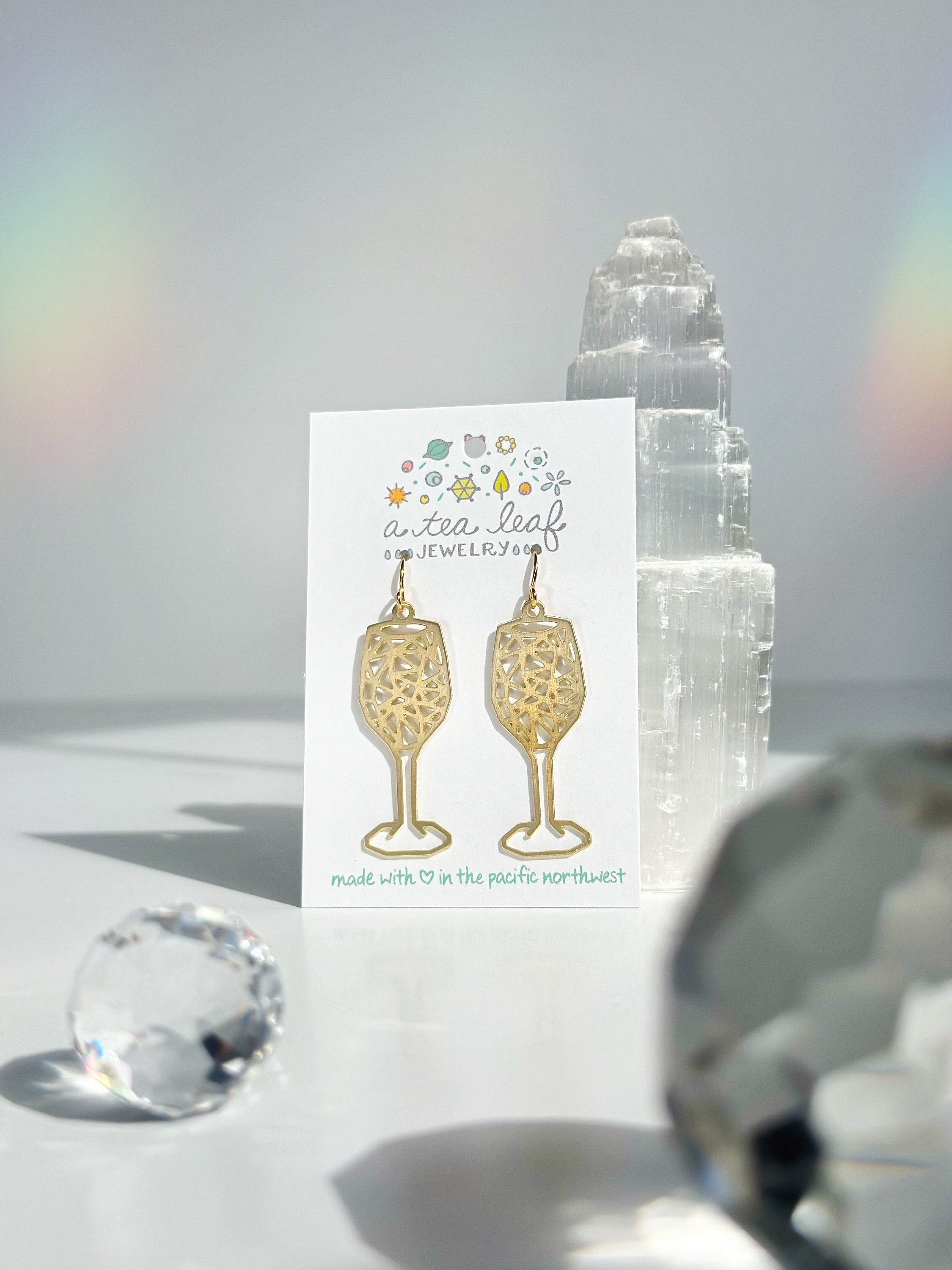 ZAKU 1 Paio Orecchini da Donna in Vetro vino Orecchini donna Festa Orecchinis Donne Perle Con Perline Carini e Graziosi per Donna Decorazione Dell'orecchio Pendenti Orecchinos Pendente (Champagne