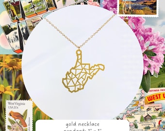 West Virginia Geometric Lightweight Statement Necklace | Gold or Silver