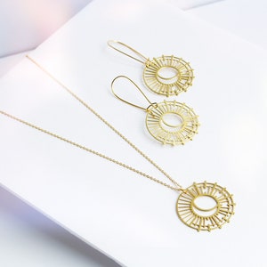 Sun and Moon Gold Tone Lightweight Necklace image 7