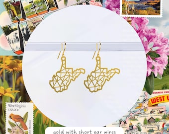 West Virginia Geometric Lightweight Statement Earrings | Gold or Silver