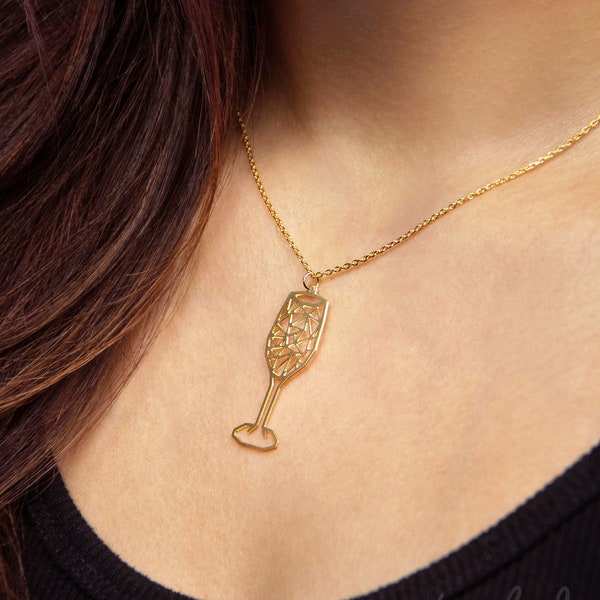 Wine Glass Necklace Etsy