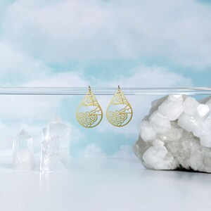 Moon Ocean Lightweight Earrings Rachel Beyer Illustration x A Tea Leaf Jewelry Collaboration image 3