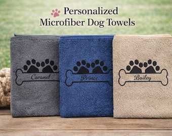 パーソナライズされた犬用肉球タオル | マイクロファイバー製ペット肉球クリーナー | 子犬用ワイプ | 愛犬ママへのギフト