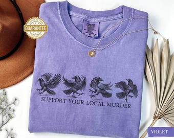 Funny Crow Shirt Comfort Colors Dark Academia Retro Raven Shirt Witchy Crow Lover Gifts Gothic Spooky Season Shirt Crow Halloween Sweatshirt