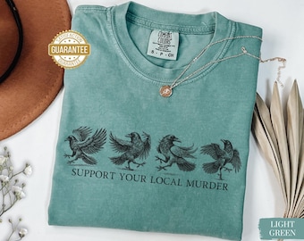 Funny Crow Shirt Comfort Colors Dark Academia Retro Raven Shirt Witchy Crow Lover Gifts Gothic Spooky Season Shirt Crow Halloween Sweatshirt