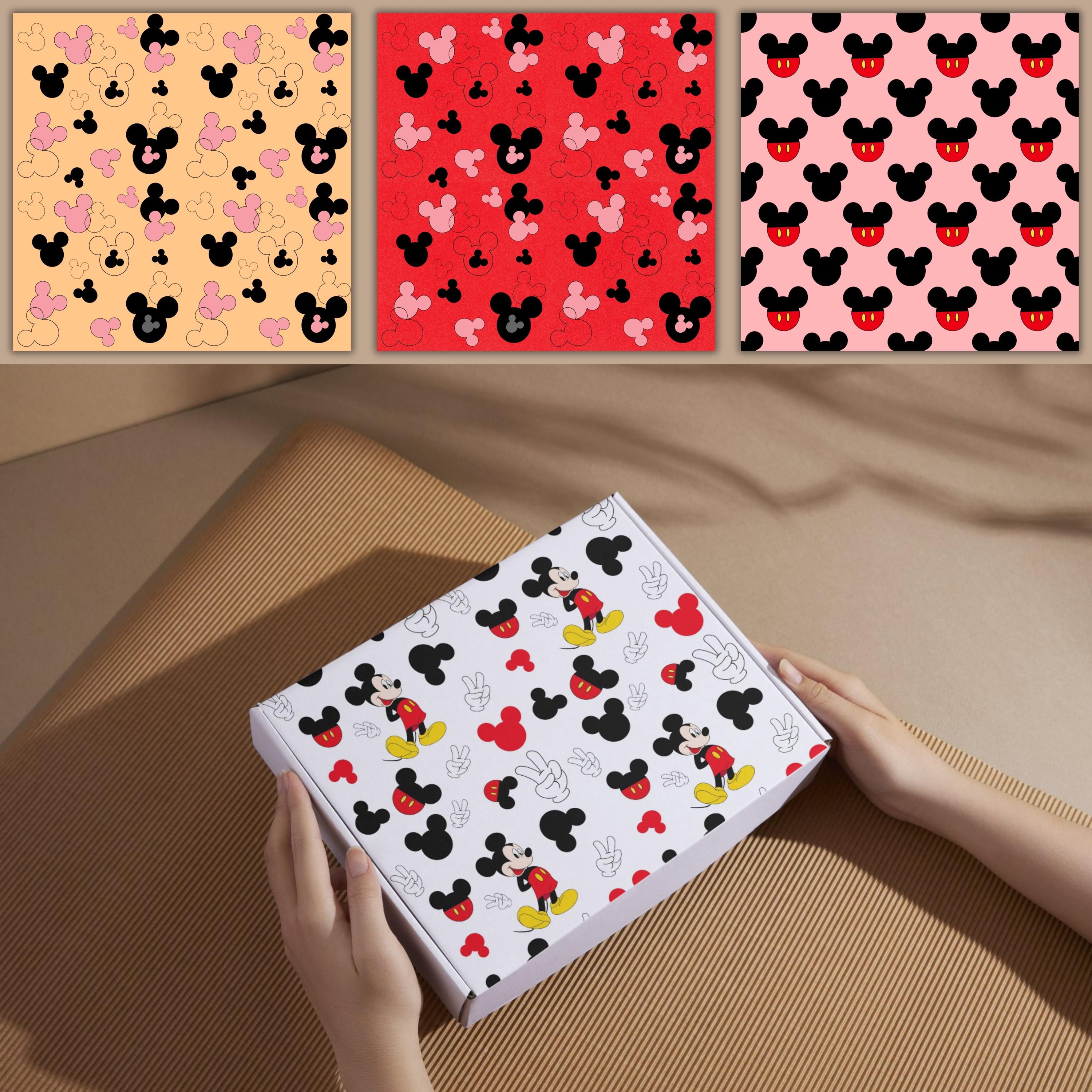 Mickey Mouse Digital Paper, Disney Scrapbook Paper, Mickey Mouse ...