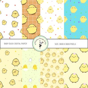 Digitaal papier babyeend: naadloze patronen (digitale download)