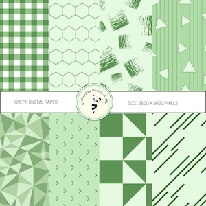 Green Scrapbook Paper: Seamless Pattern Designs (Digital Download)