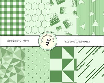 Green Scrapbook Paper: Seamless Pattern Designs (Digital Download)
