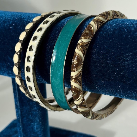 Vintage Enamel Bangle Set - image 2