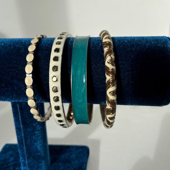 Vintage Enamel Bangle Set - image 1